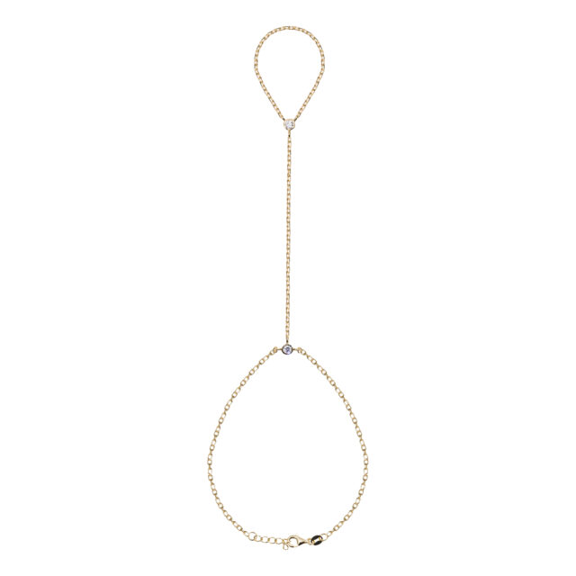 Pulseira de Mão com Pontos de Luz - Dourado