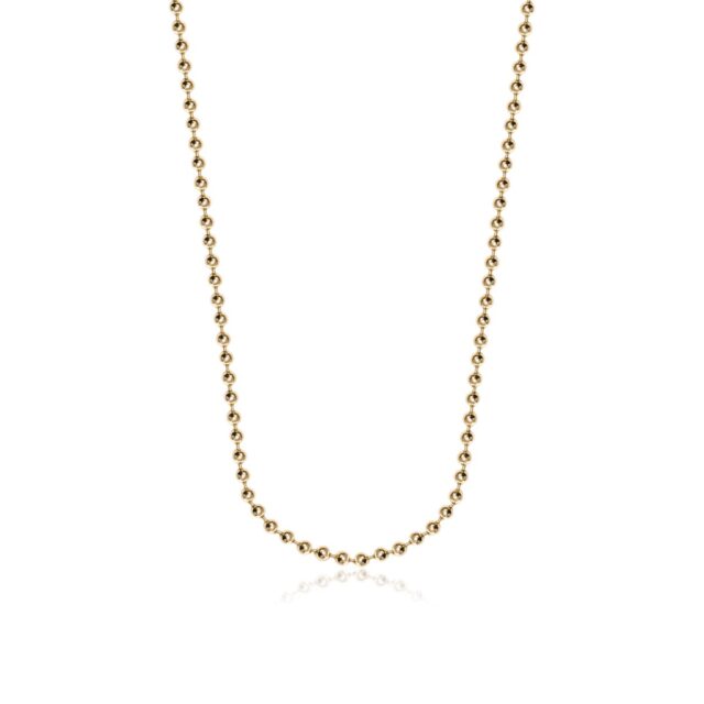 Colar Longo Bolinhas Lisas - Dourado