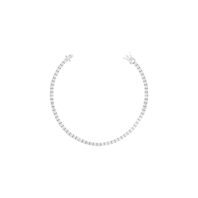 Pulseira Riviera 4 Garras 2,5mm Moissanite - Prata