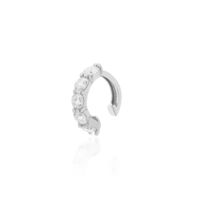 Piercing Cravejado Moissanite - Prata